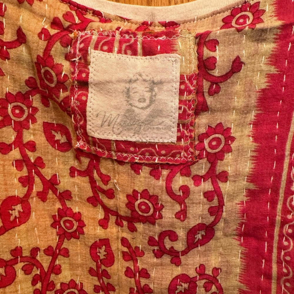MARYLN MONROE Band T Kaftan Boho Kantha Pockets Handmade One of a Kind One Size - Picture 5 of 6